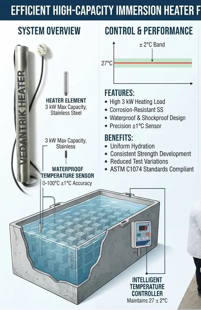 Heavy Duty Immersion Heaters for 270+/- 2 degrees Temperature Maintenance in Curing Tanks