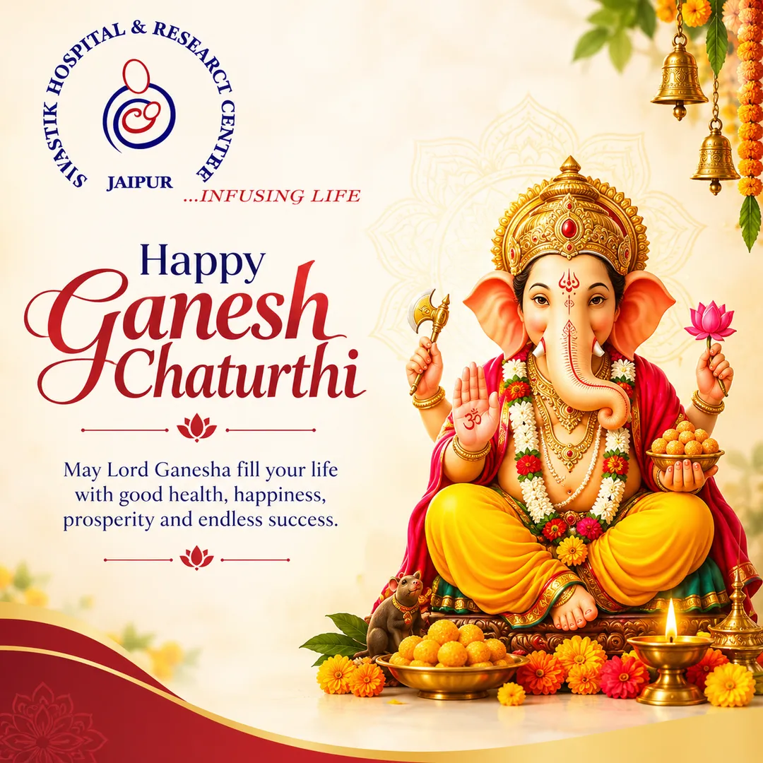 🐘🌺 Happy Ganesh Chaturthi! Warm wishes from Swastik Hospital & Research Centre, Jaipur