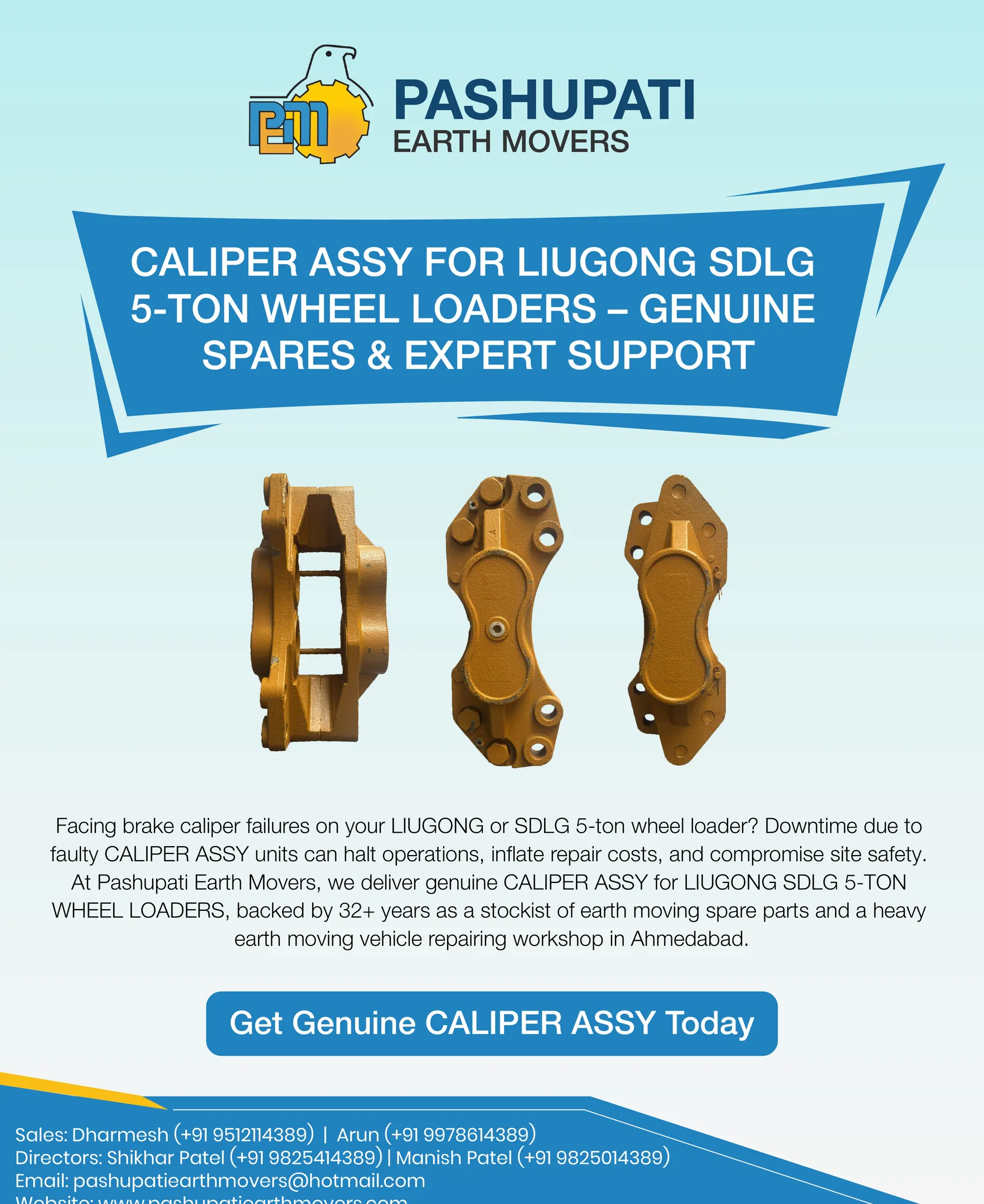 CALIPER ASSY for LIUGONG SDLG 5-Ton Wheel Loaders – Genuine Spares & Expert Support