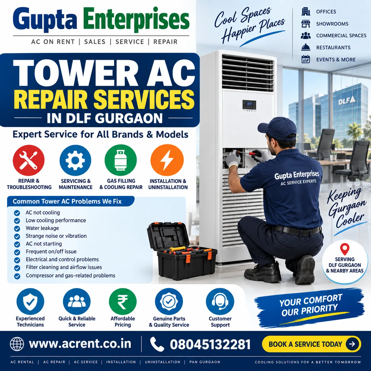 Tower AC Repair Services in DLF Gurgaon | Gupta Enterprises