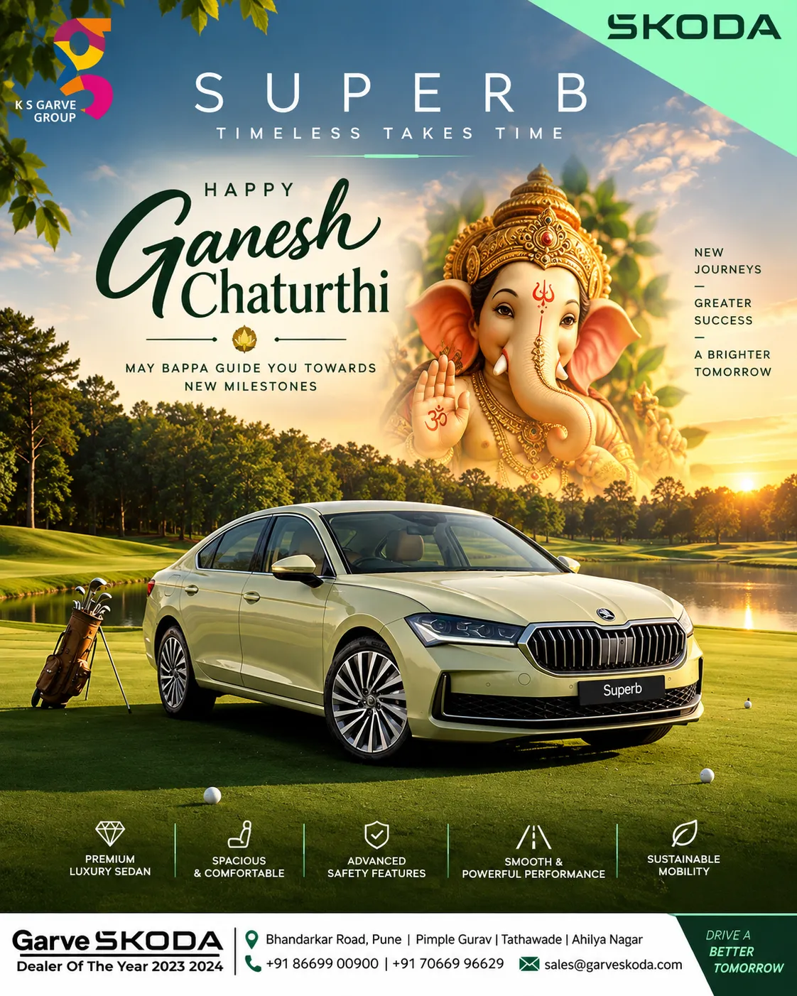 Ganesh Chaturthi ŠKODA Superb Pune | Celebrate New Journeys with Garve ŠKODA