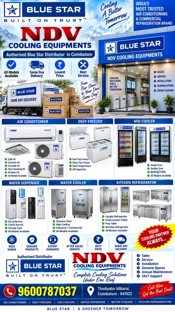Dakshene Cooling Solutions Blue Star Dealer In Coimbatore Contact Number+918438291122