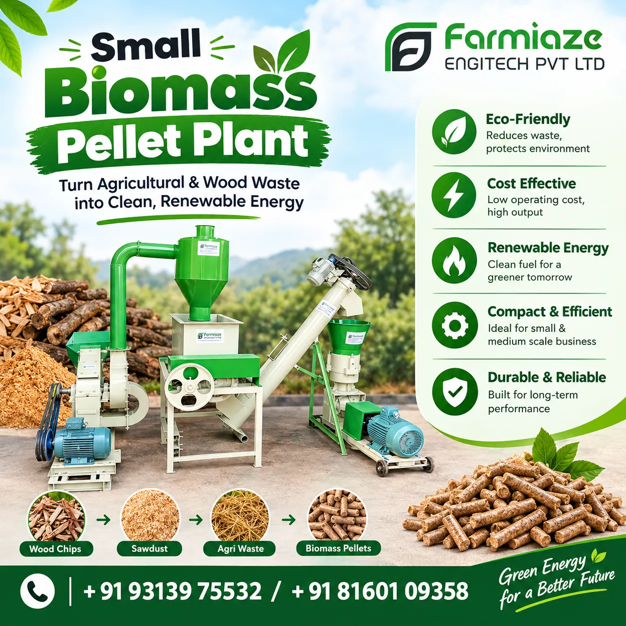 Small Biomass Pellet Plant Supplier in India
