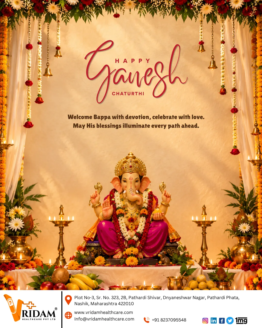 Happy Ganesh Chaturthi from Vridam Pharmaceutical