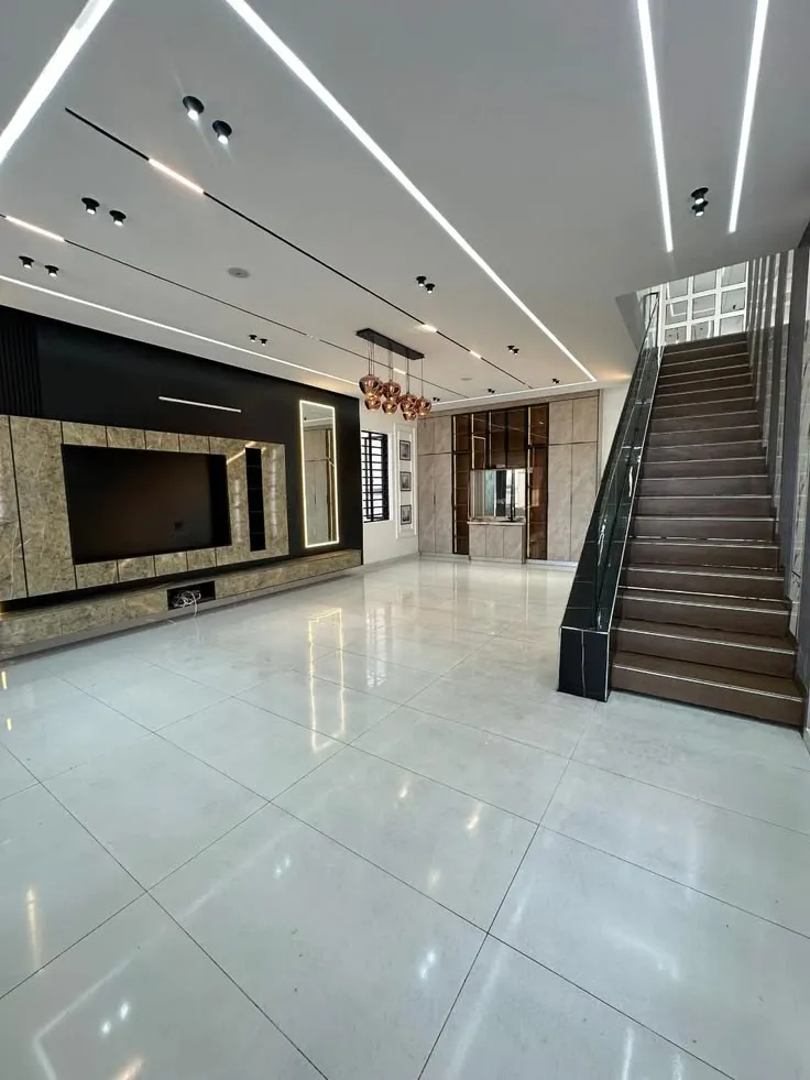 Premium Living Room With False Ceiling And TV Unit