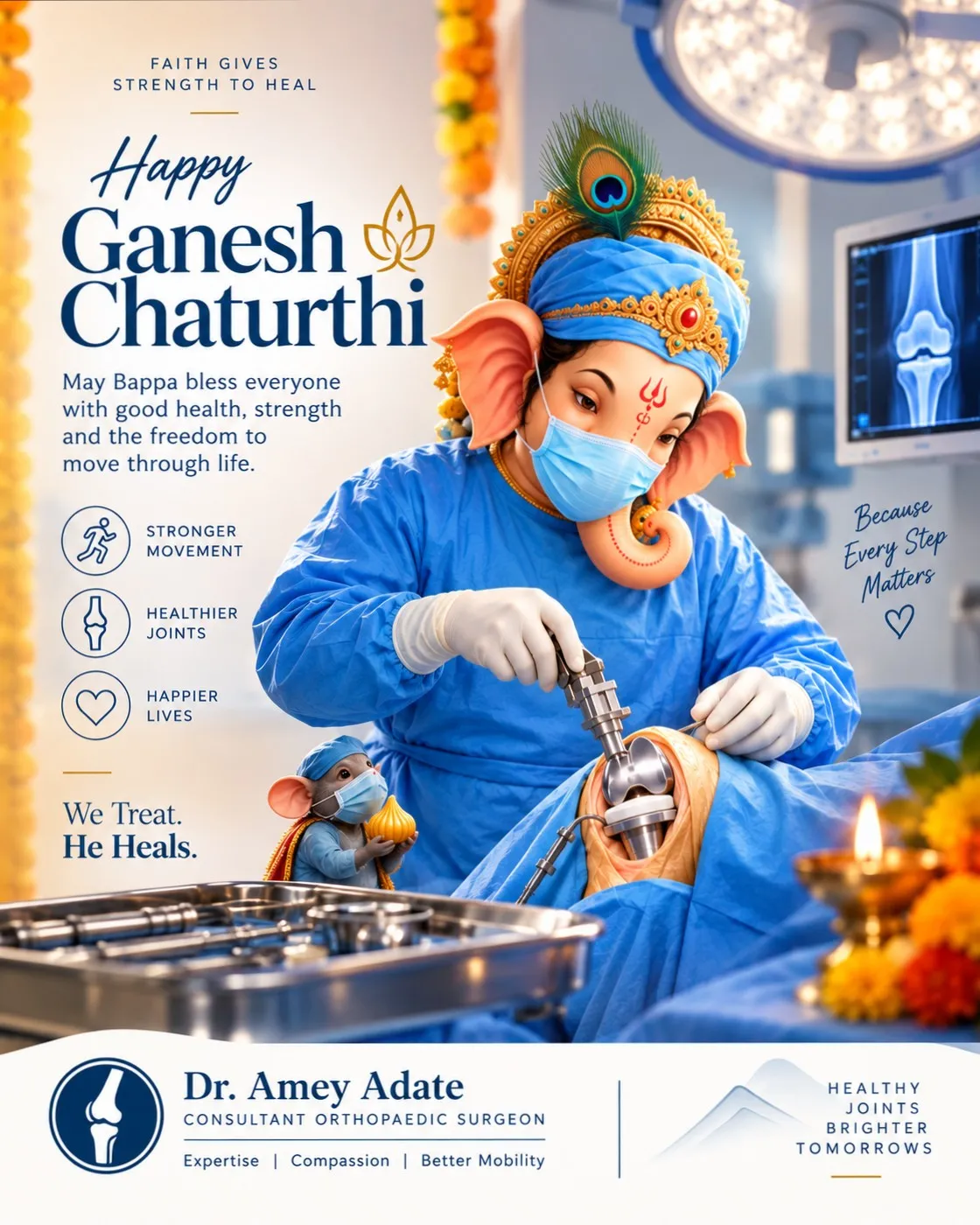 🙏 Happy Ganesh Chaturthi May Lord Ganesha bless everyone with good health, strength, and pain-free...