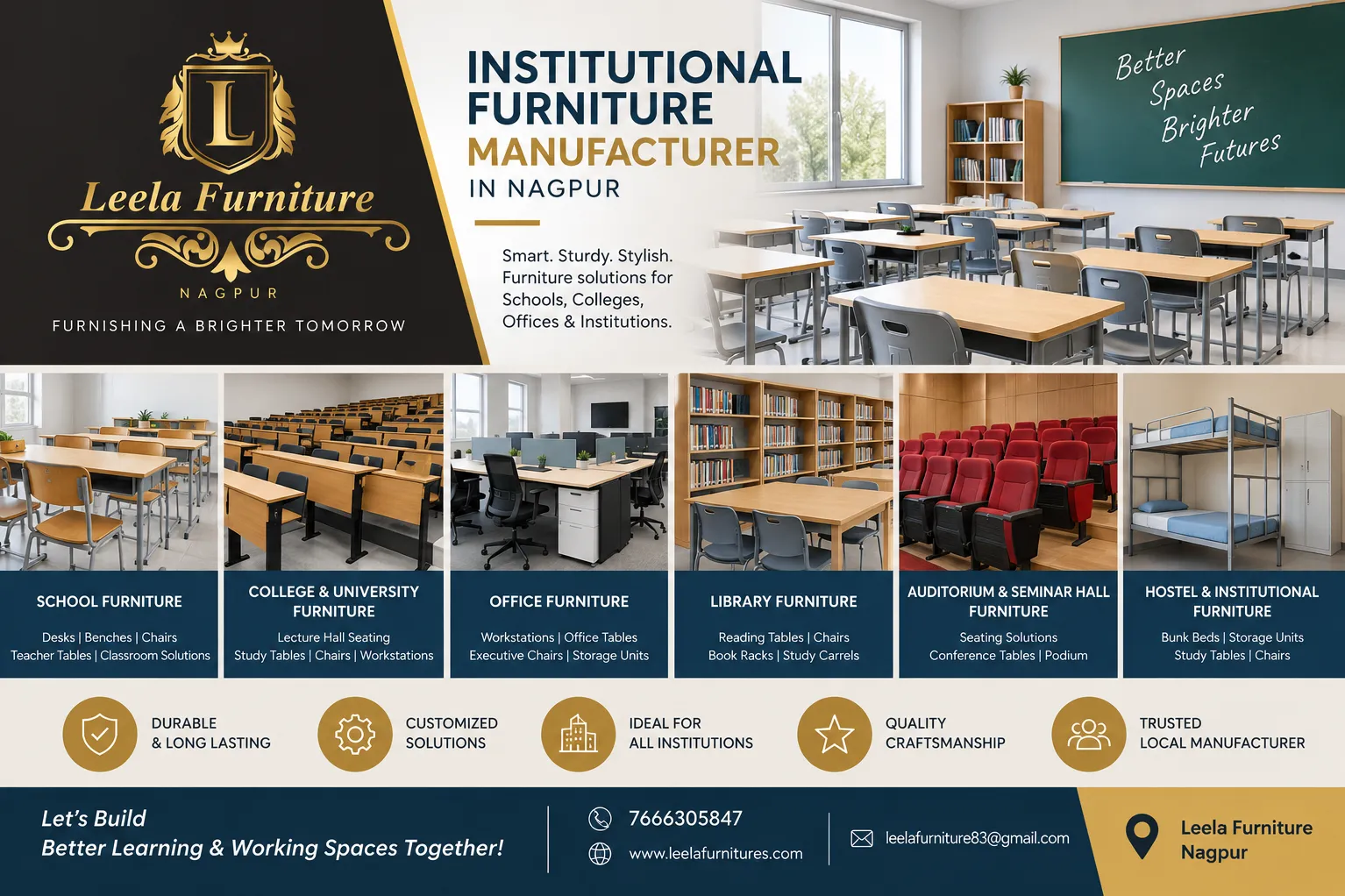 Institutional Furniture Manufacturer in Nagpur – Leela Furniture