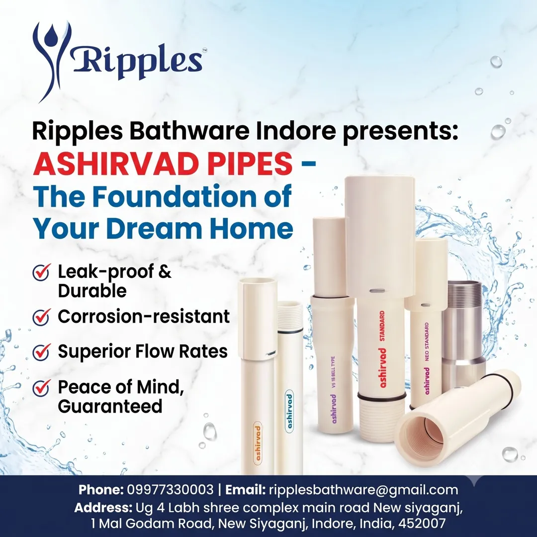 Ashirvad Pipes Dealer, Distributor & Supplier in Indore – Ripples Bathware