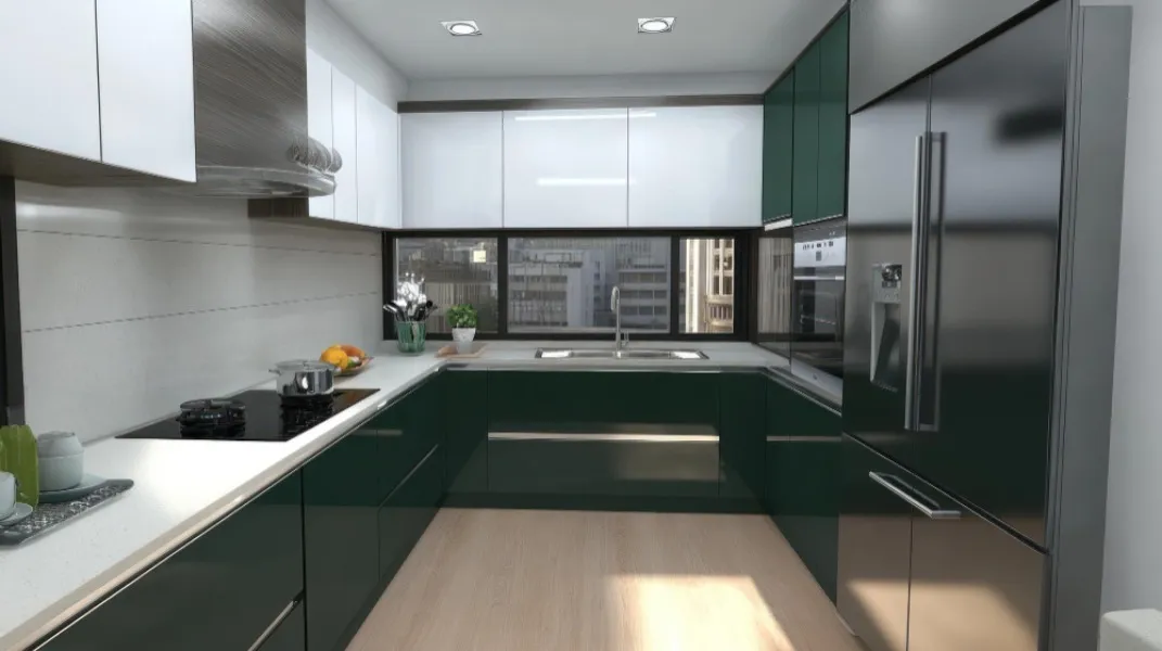 U-Shaped Modular Kitchen Design for Maximum Efficiency