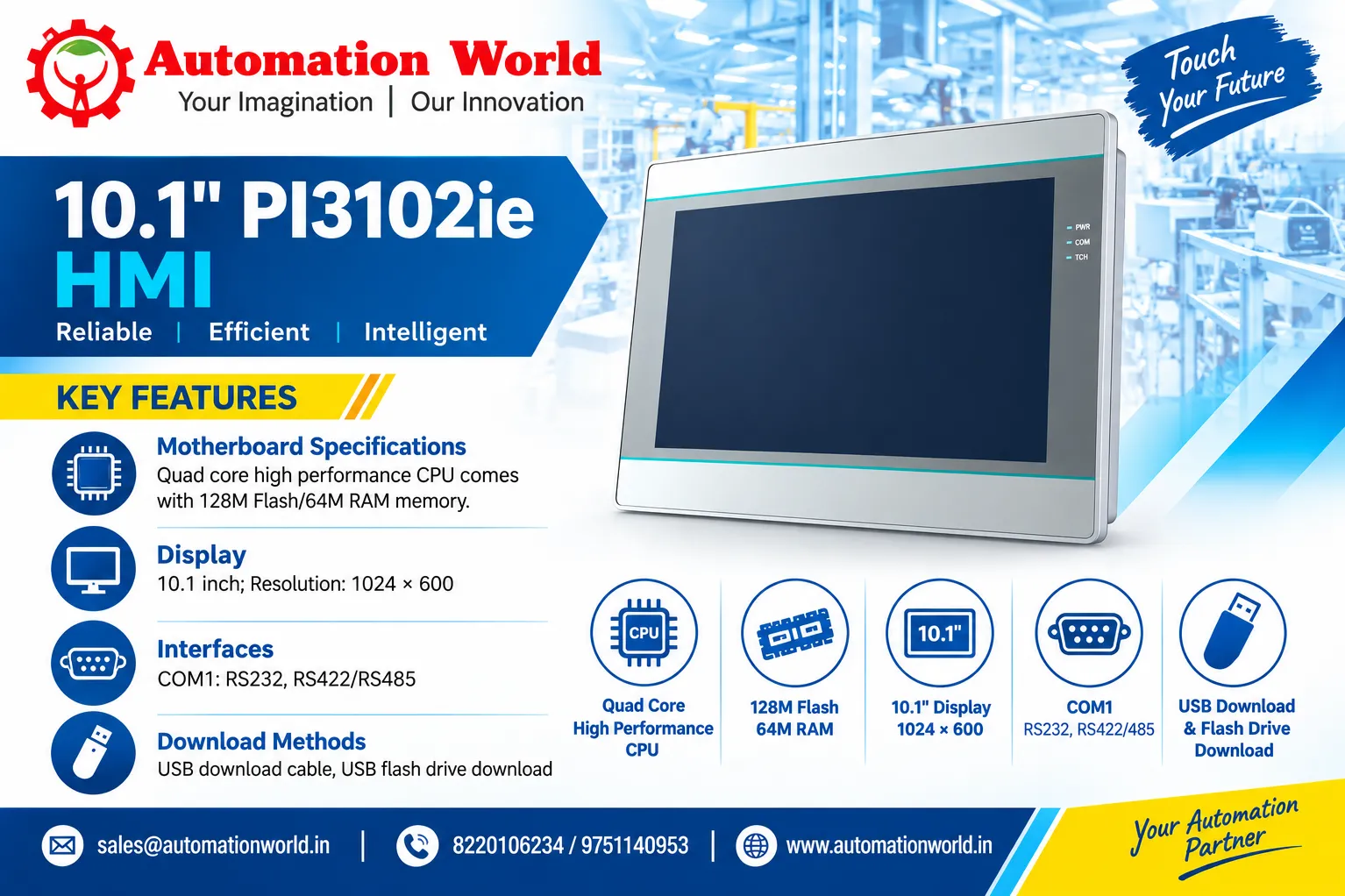 10.1inch PI3102ie HMI