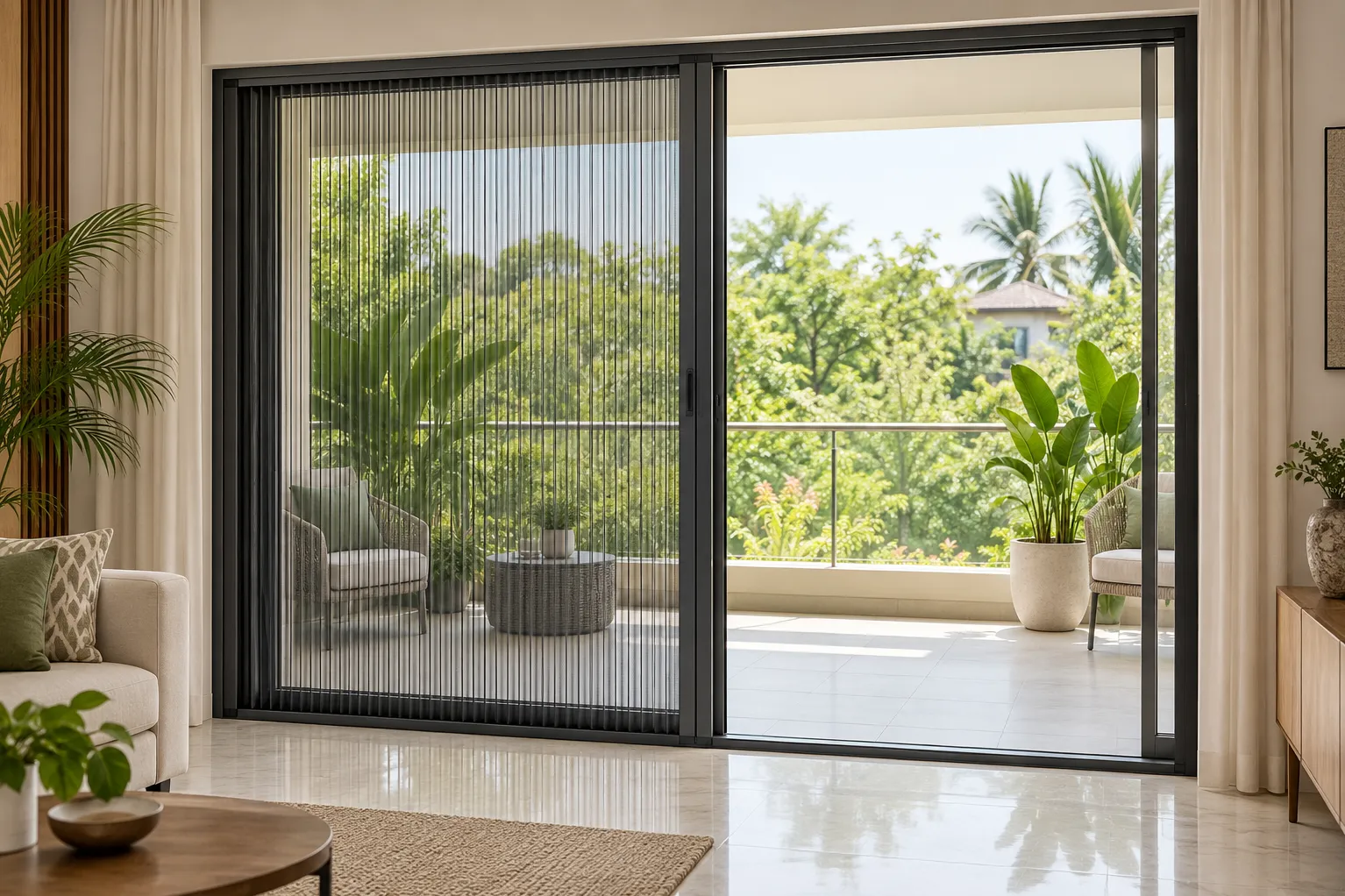 Pleated Mosquito Net for Doors in Kondhwa Compared With Fixed and Sliding Screens