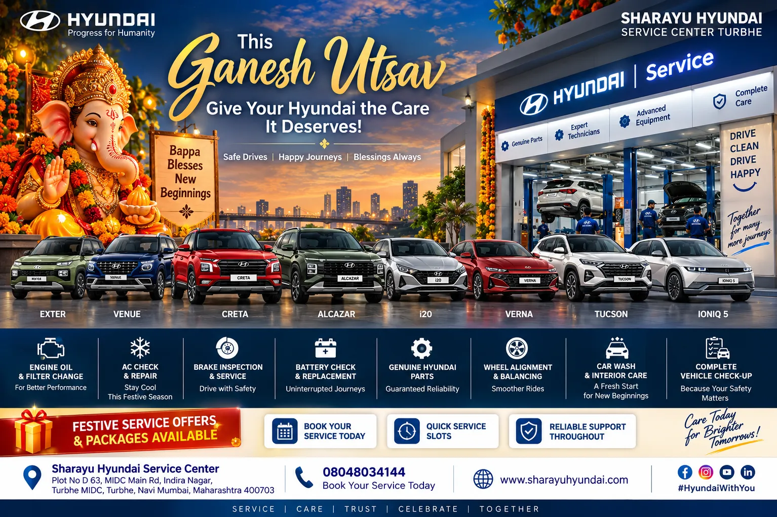 Ganesh Utsav Car Care at Sharayu Hyundai Turbhe | Complete Hyundai Service & Maintenance