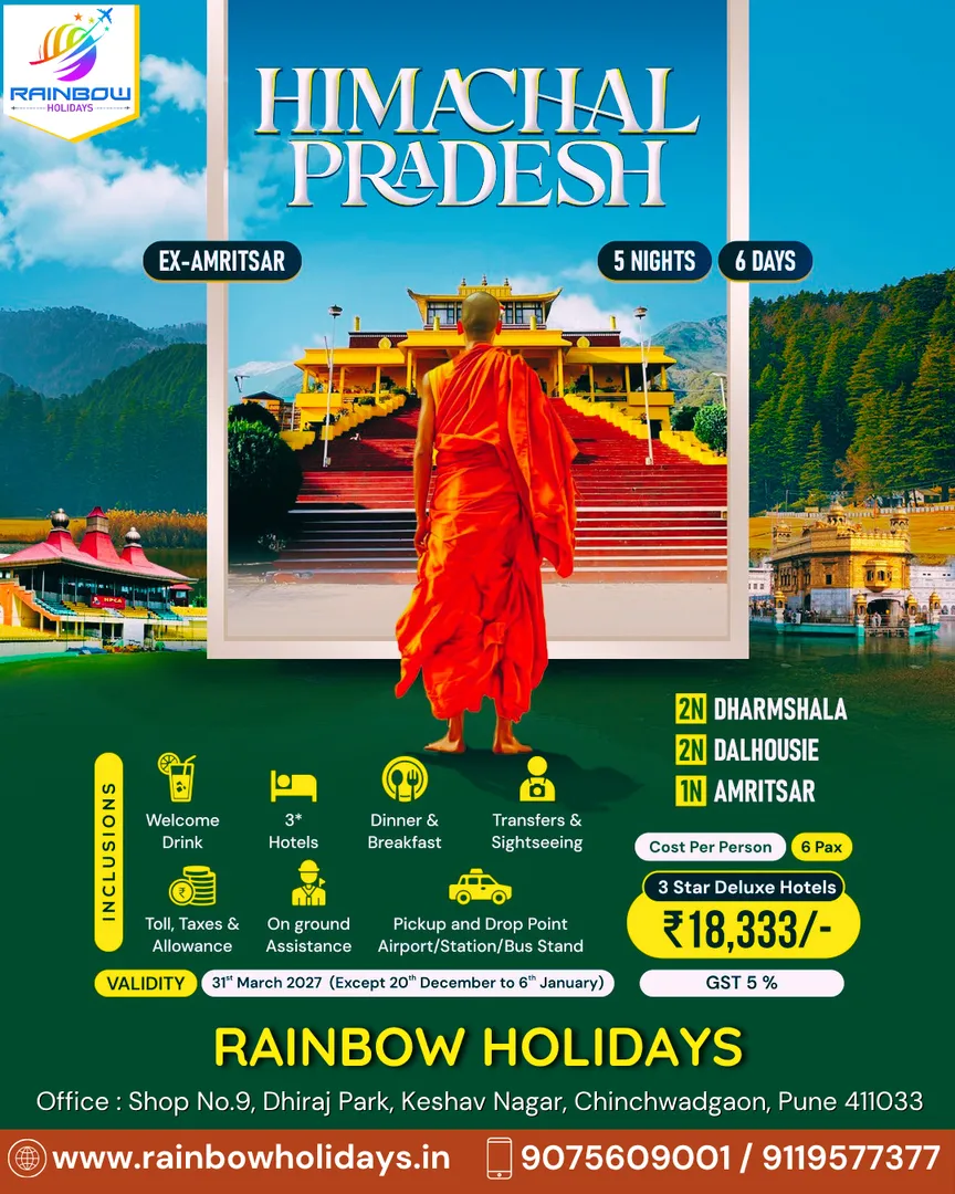 Your Dream Himachal Holiday Starts at Just ₹18,333/-! Book with Rainbow Holidays Today