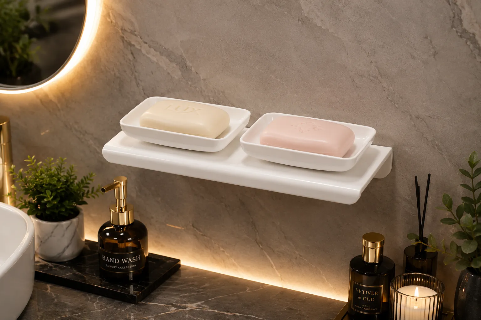 Acrylic new double soap dish