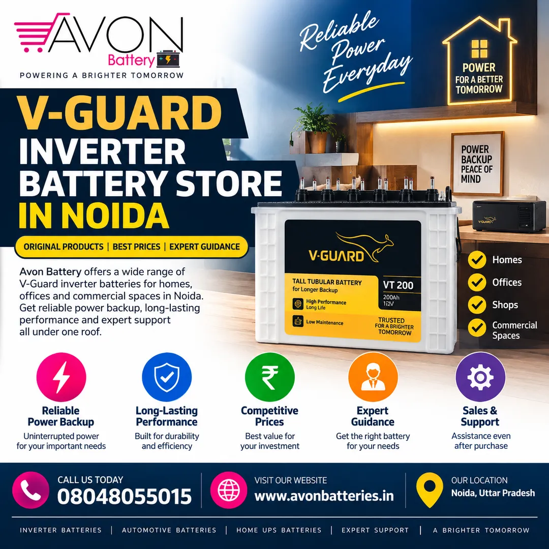 V-Guard Inverter Battery Store in Noida | Avon Battery