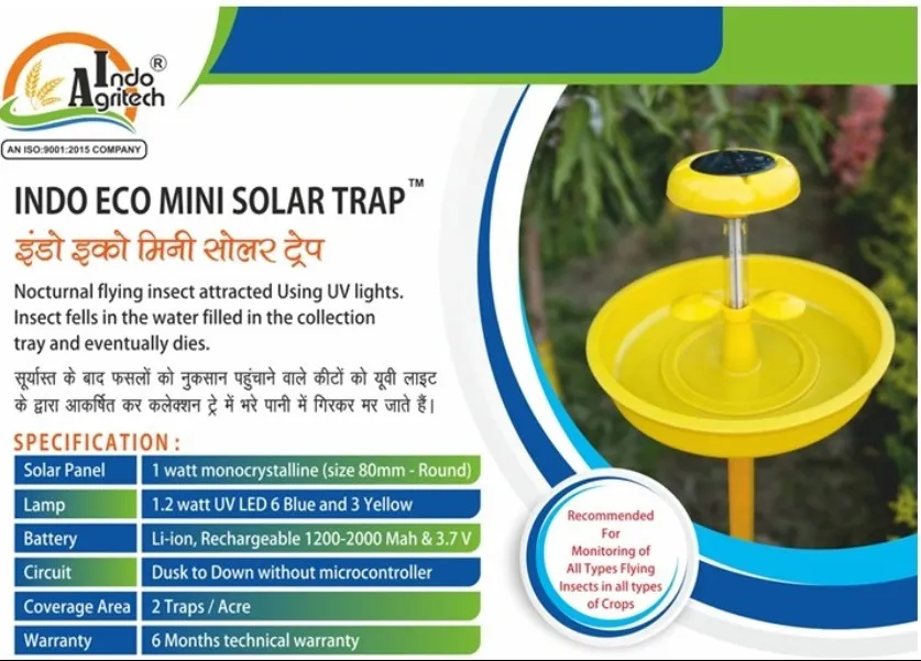 Indo Mini Solar Trap by Indo Agritech Pvt. Ltd 'Duo Function Design' DAY & NIGHT FULL PROTECTION
...