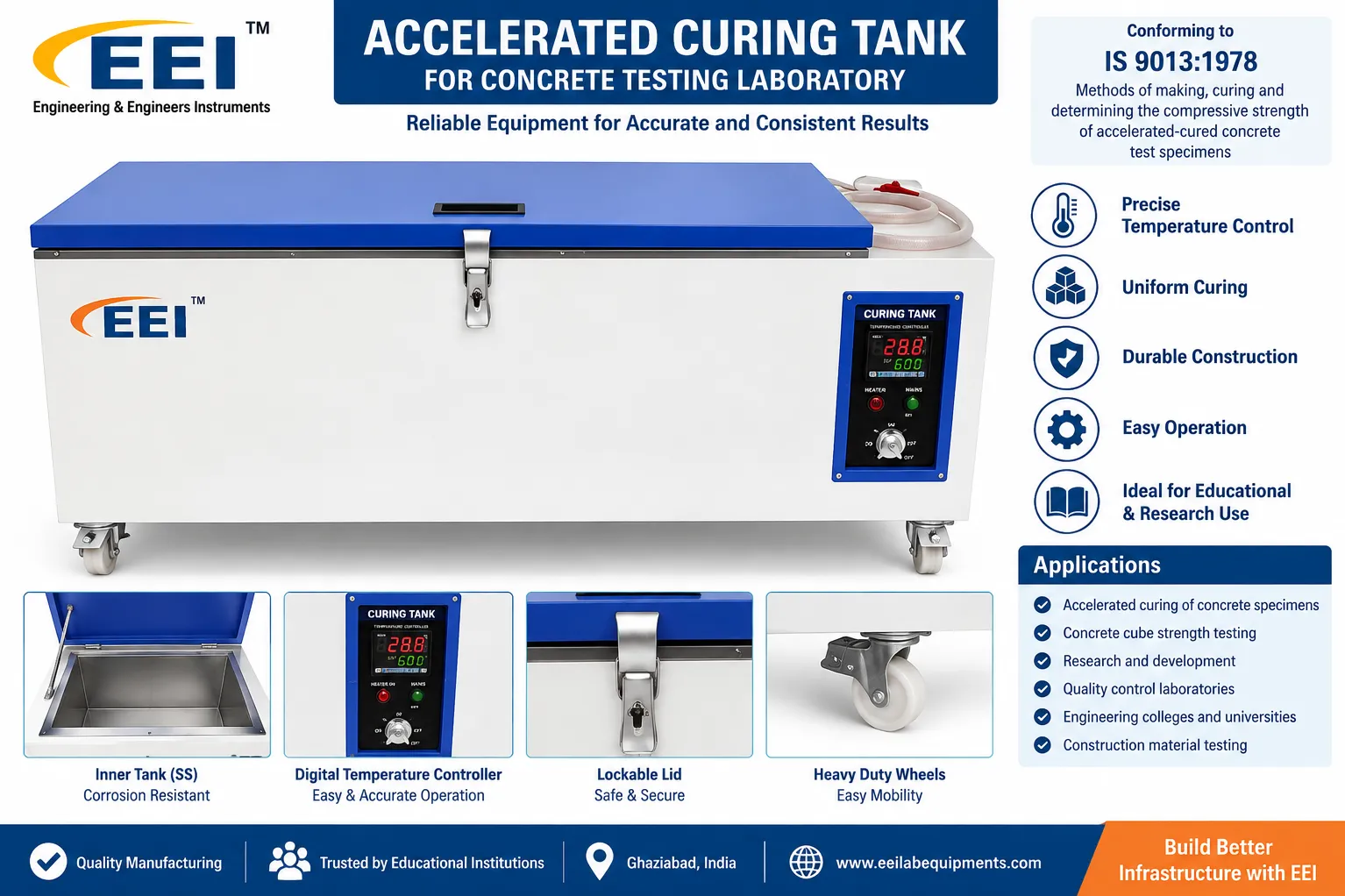 Accelerated Curing Tank Manufacturer in Ghaziabad | Concrete Testing Equipment