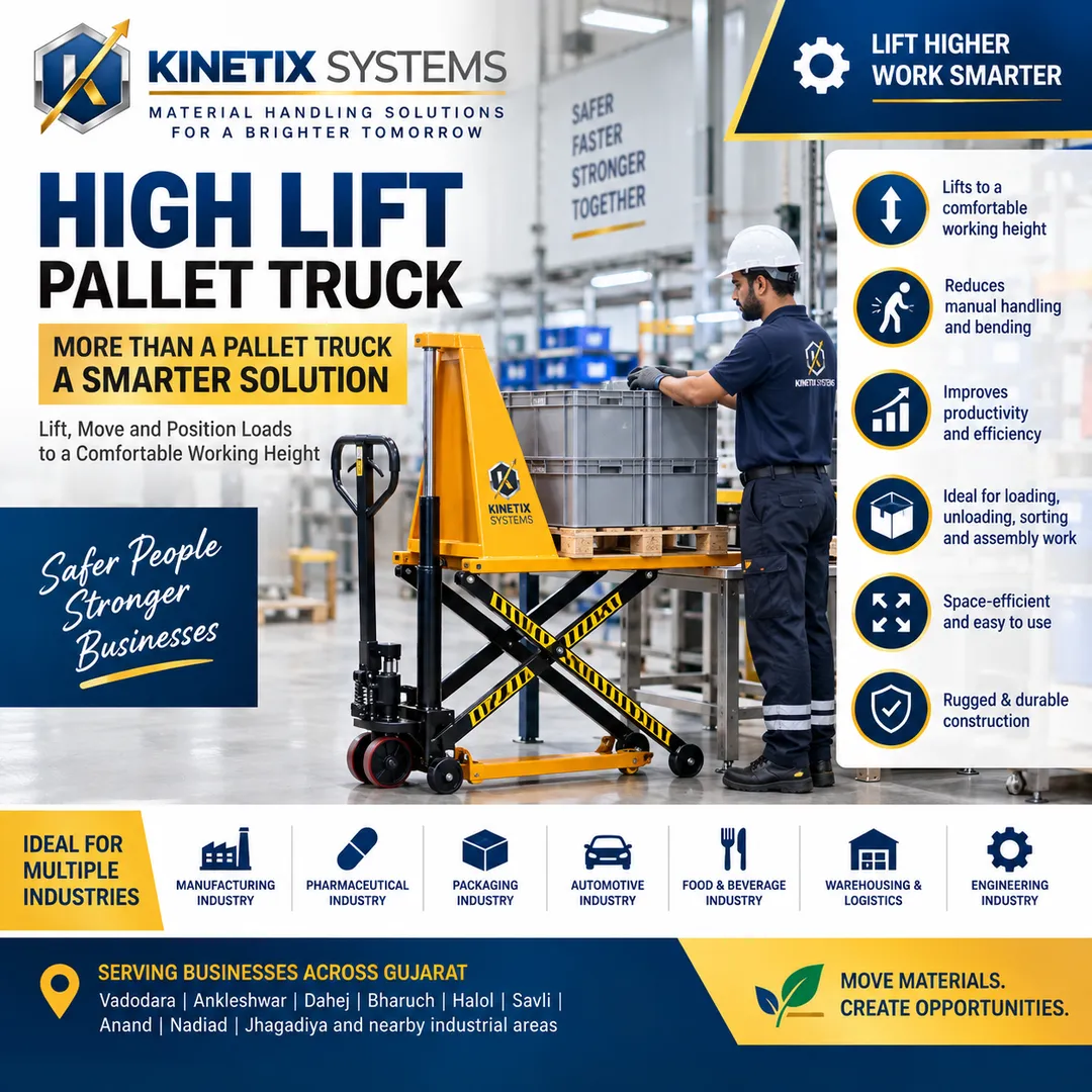 High Lift Pallet Truck for Safer Lifting & Efficient Material Handling in Gujarat
