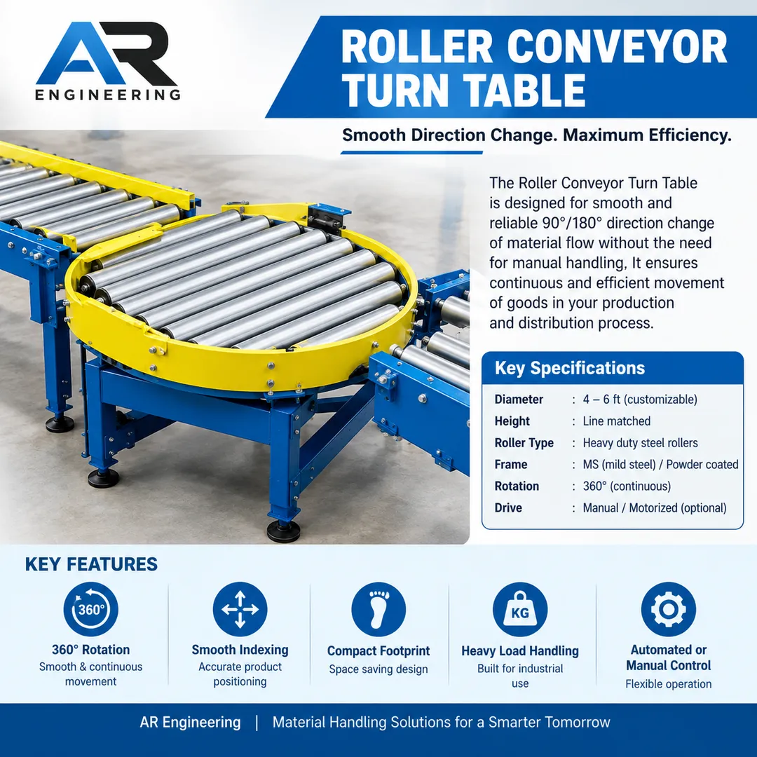 Roller Conveyor Turn Table Manufacturer in India | AR Engineering