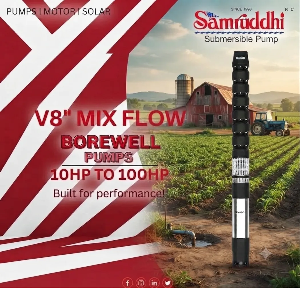 V8 mixed flow borewell pump Chitrakoot