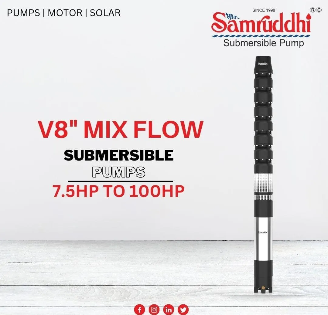 V8 mixed flow borewell pump Etah