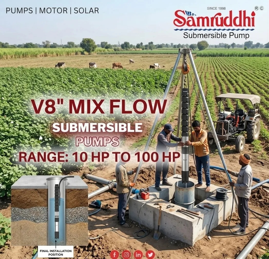 V8 mixed flow borewell pump Azamgarh