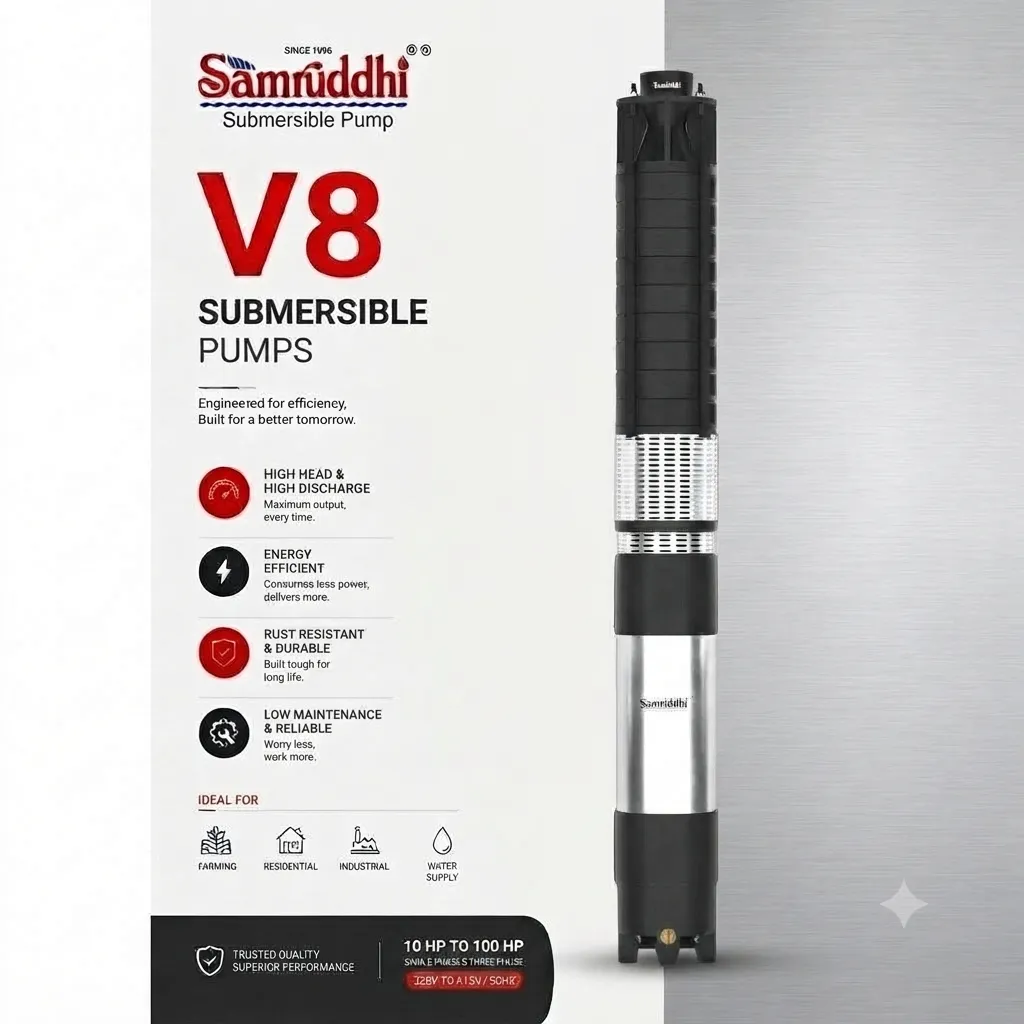 V8 radial flow submersible pump Jalaun Trusted, Quality, Industrial, and Wholesale
