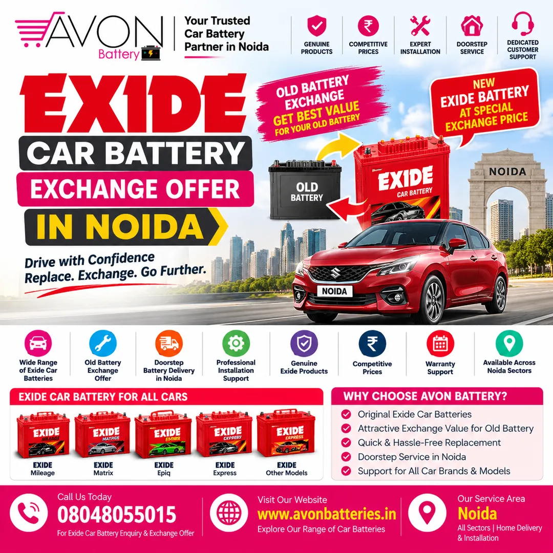 Exide Car Battery Exchange Offer in Noida | Avon Battery
