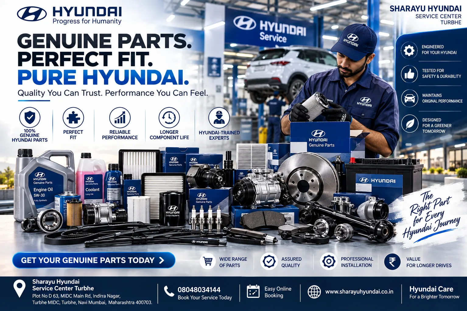 Hyundai Genuine Parts in Turbhe | Original Spare Parts & Expert Care | Sharayu Hyundai