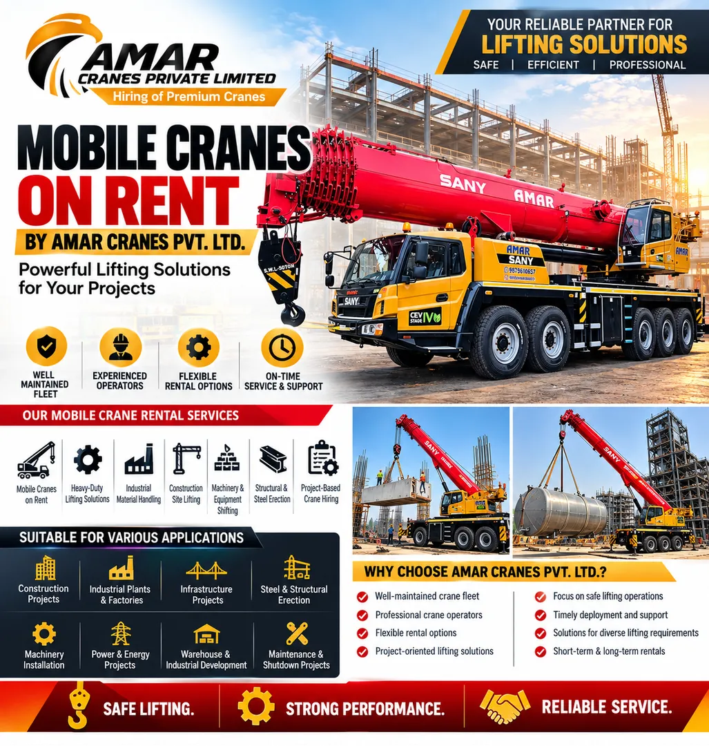 Mobile Cranes on Rent by Amar Cranes Pvt. Ltd.