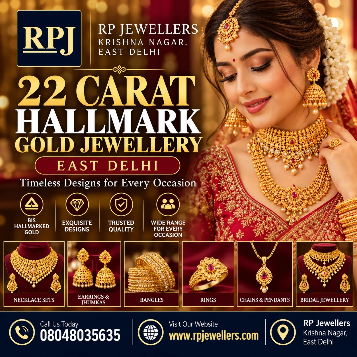 22 Carat Hallmark Gold Jewellery East Delhi | RP Jewellers