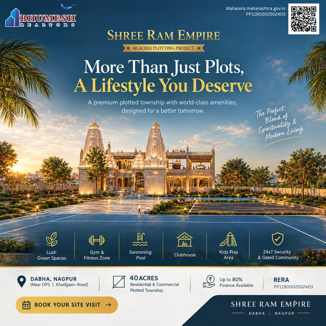 More than just plots. A lifestyle you deserve. ✨
Welcome to Shree Ram Empire, Dabha, Nagpur — a tho...