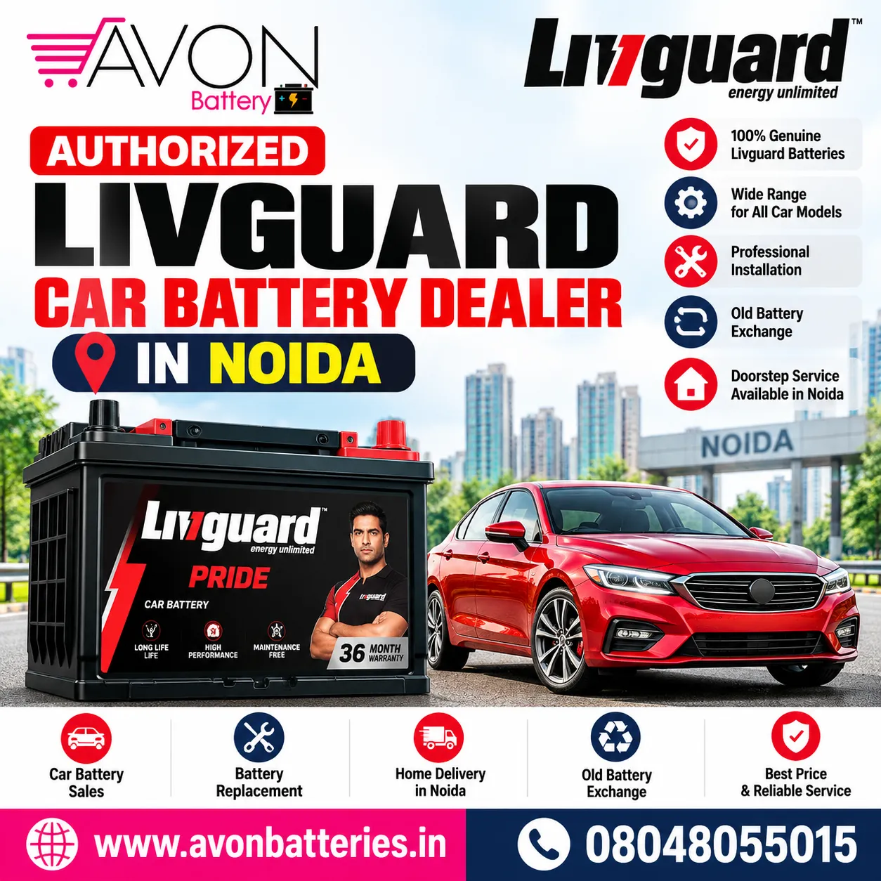 Authorized Livguard Car Battery Dealer in Noida | Avon Battery