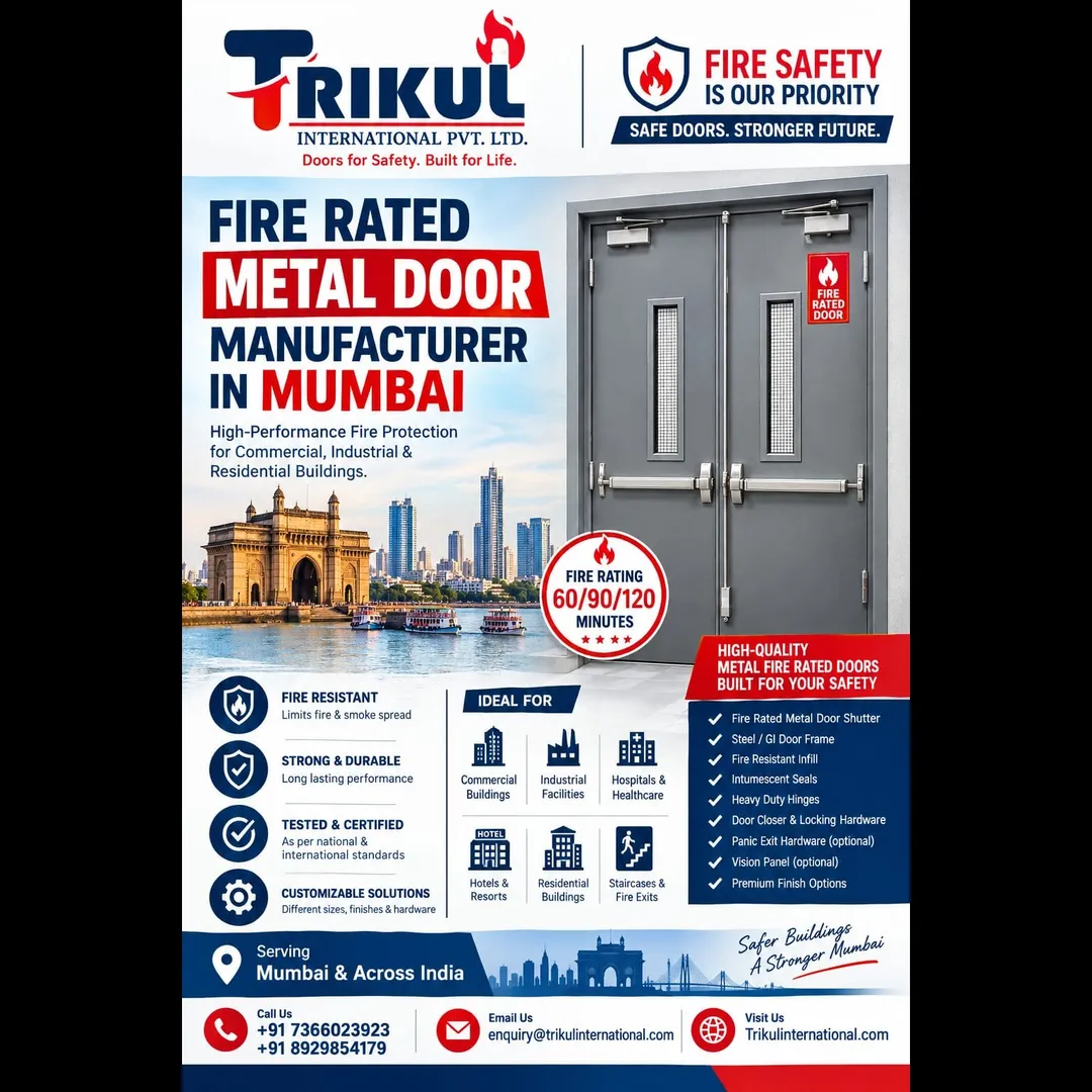 Metal Fire Rated Door Manufacturer in Mumbai. Trikul International