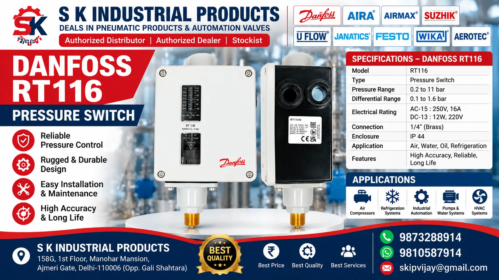 Pressure Switch Supplier In Delhi