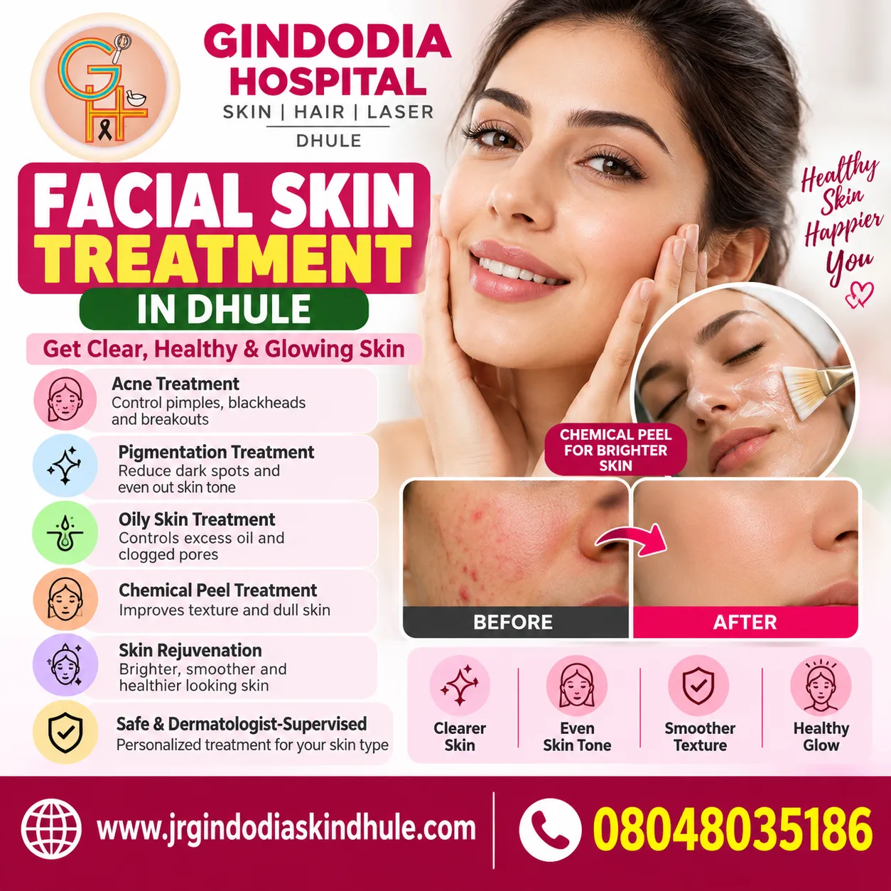 Facial Skin Treatment in Dhule | Gindodia Hospital