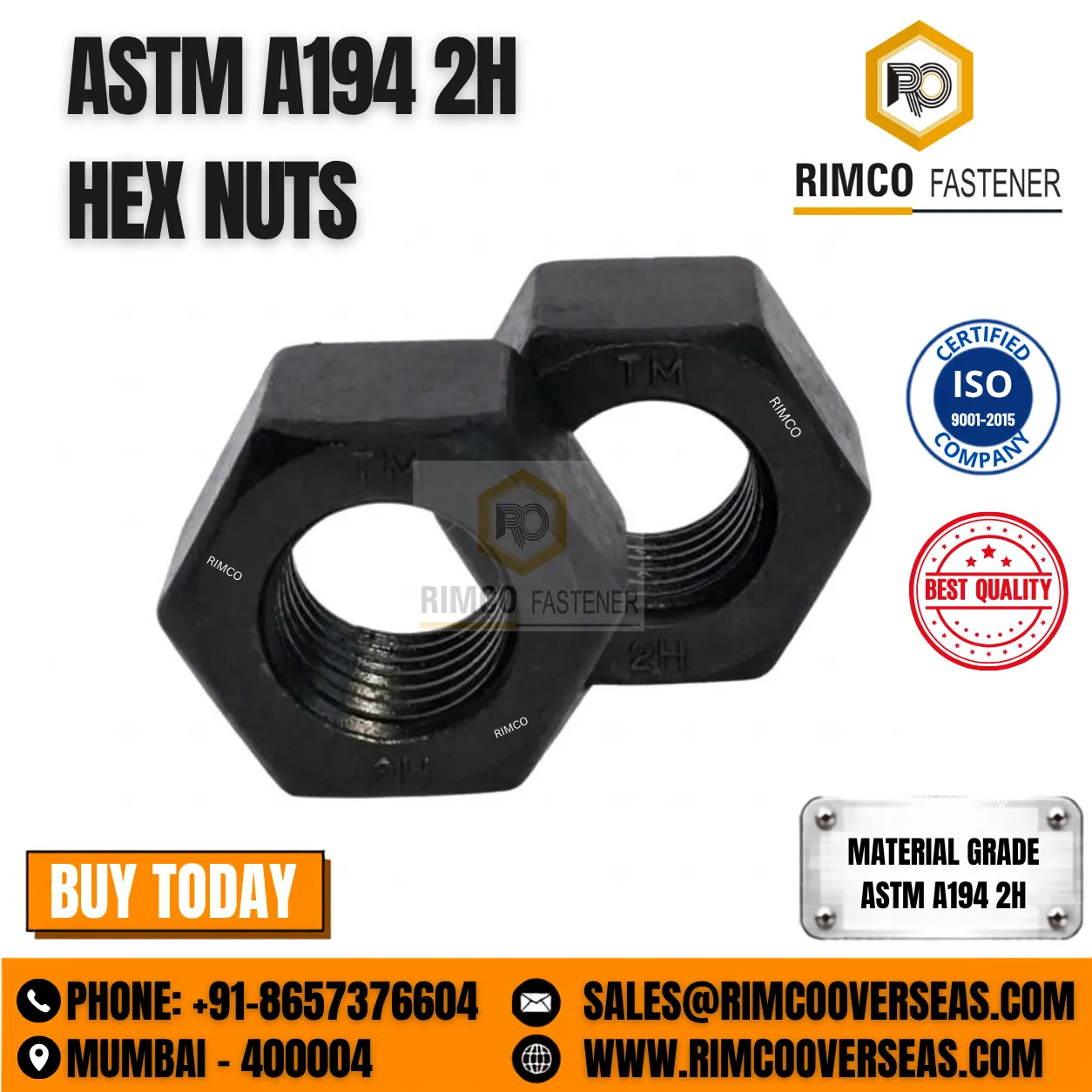 ASTM A194 2H HEX NUT
