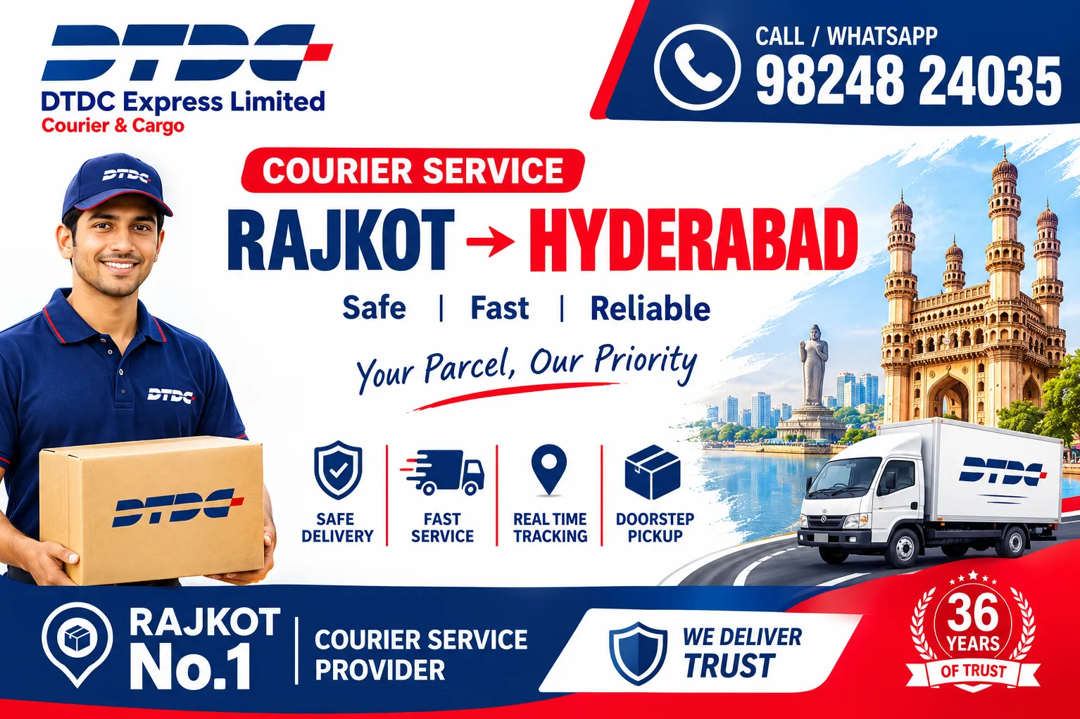 Rajkot to Hyderabad Courier Service