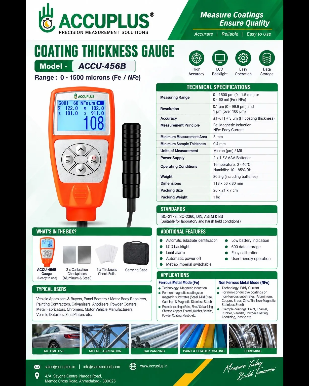 Coating Thickness Gauge Supplier in Vadodara