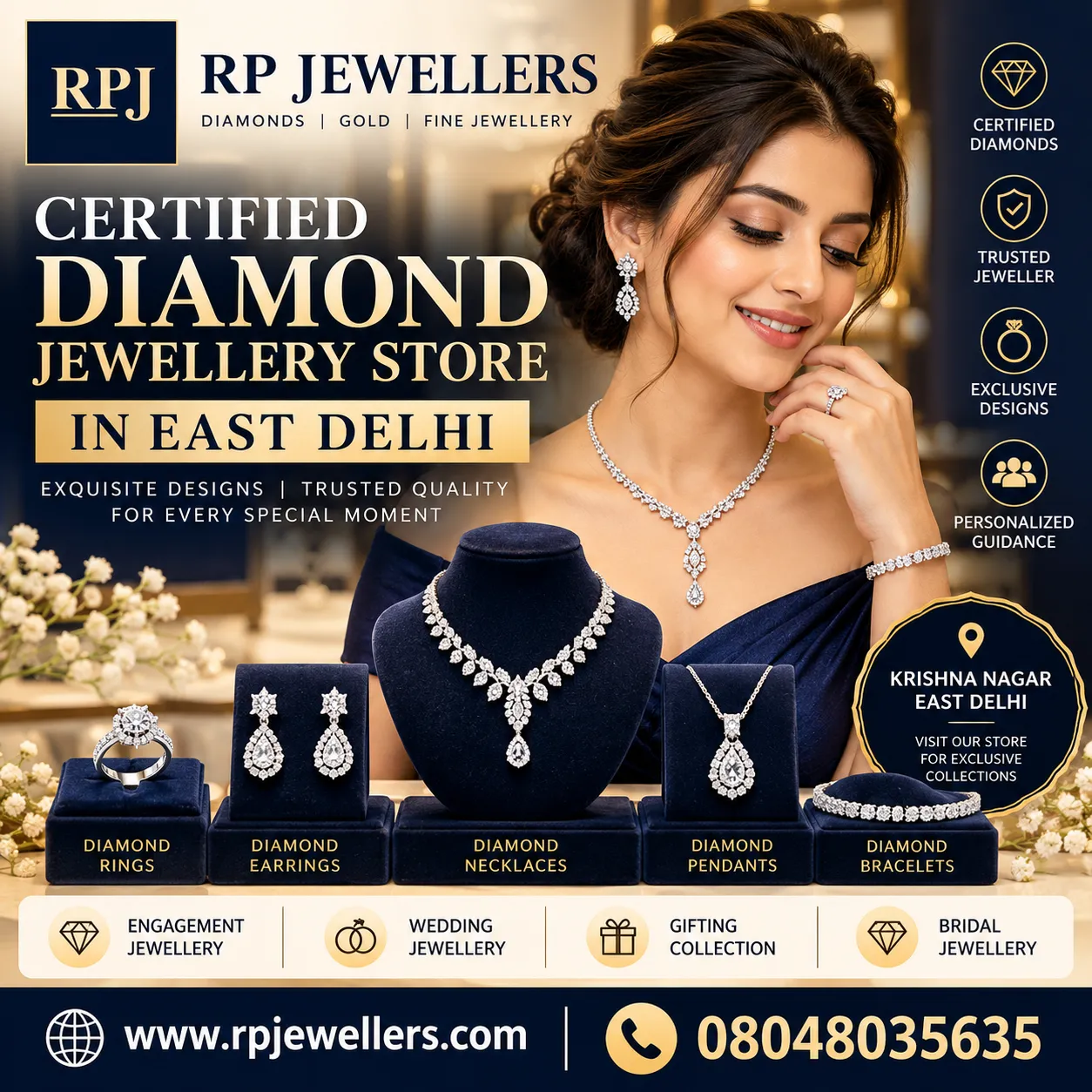 Certified Diamond Jewellery Store in East Delhi | RP Jewellers