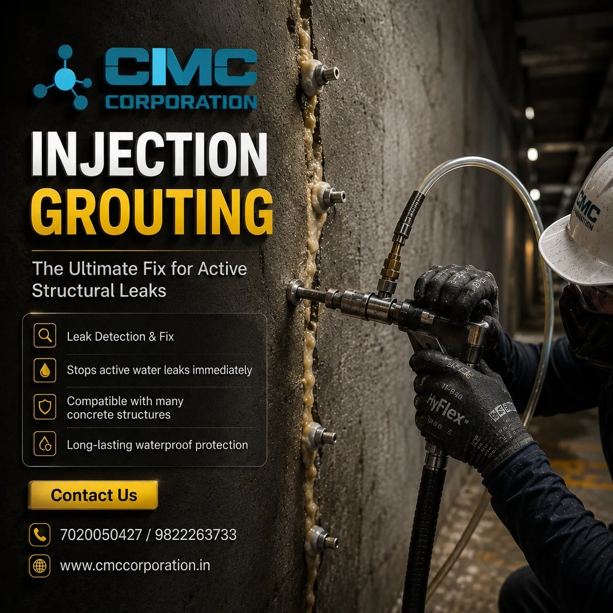 Injection Grouting : PU & Epoxy Injection Grouting