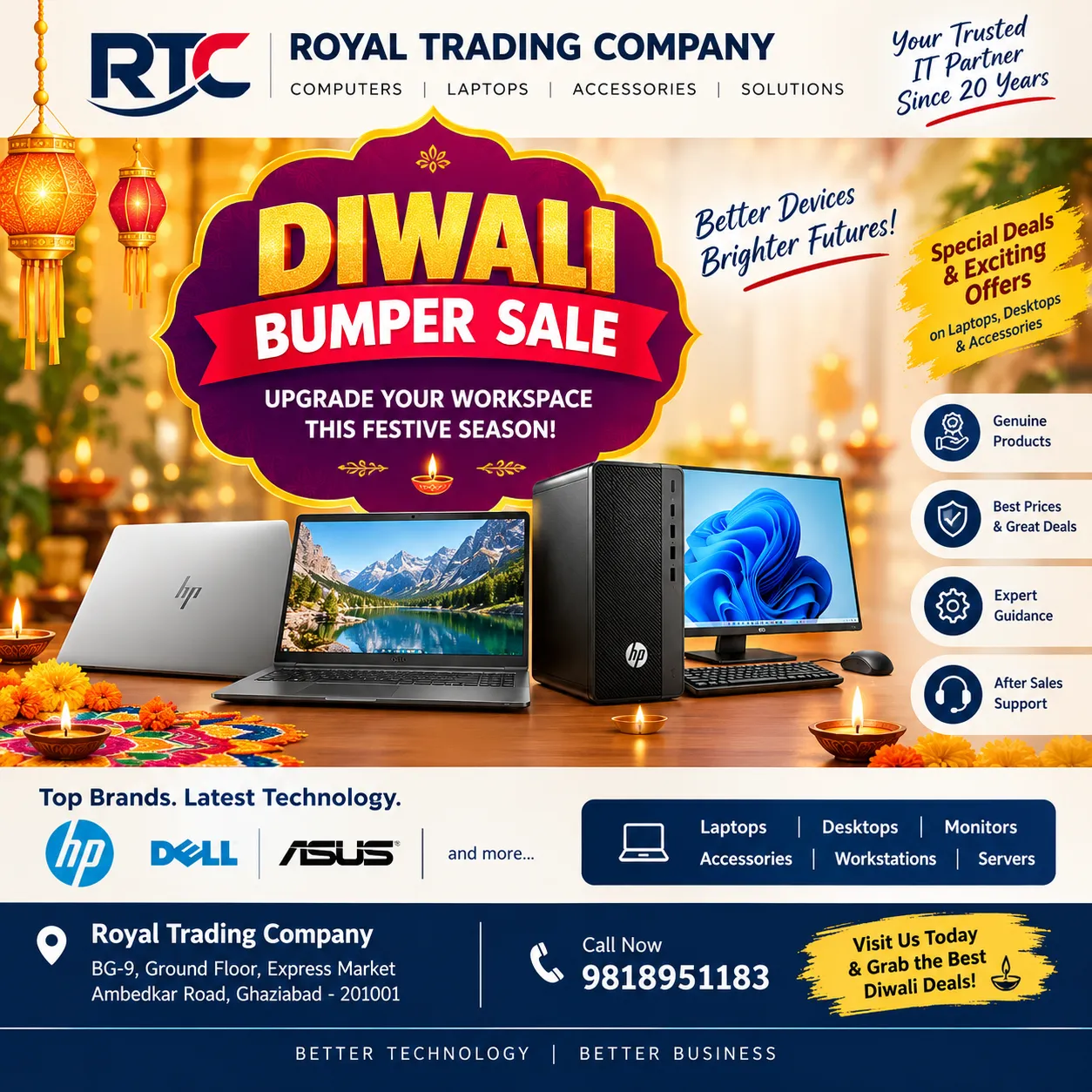 DIWALI BUMPER SALE AT ROYAL TRADING COMPANY! β¨πͺ This Diwali, upgrade your technology with special ...