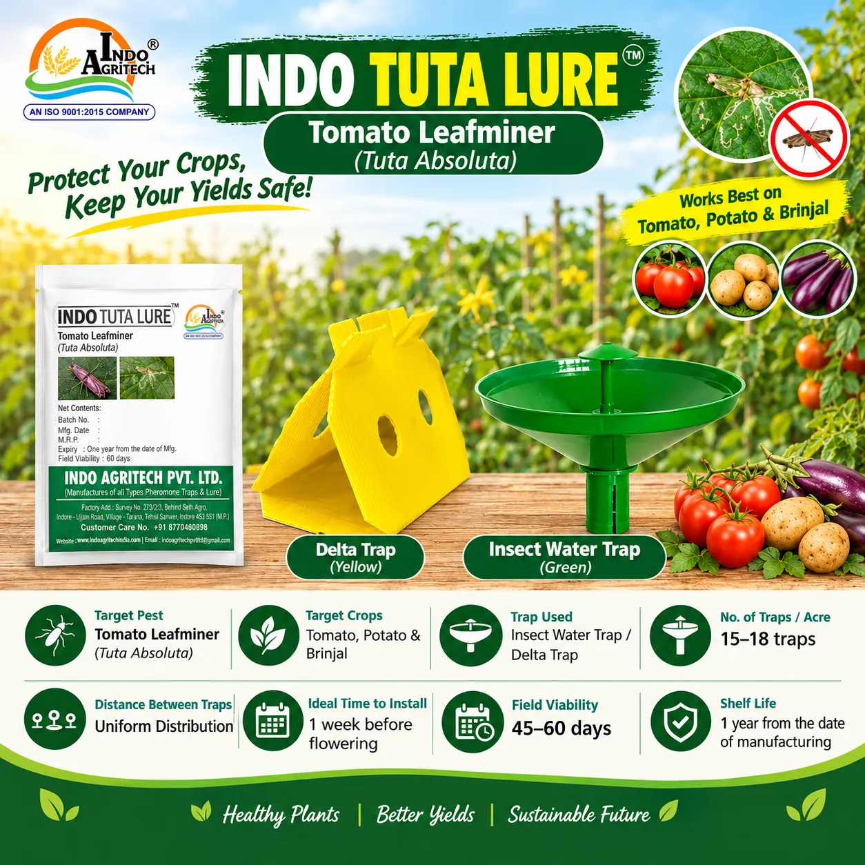 INDO TUTA LURE – Tomato Leafminer Pheromone Lure for Tomato, Potato & Brinjal
