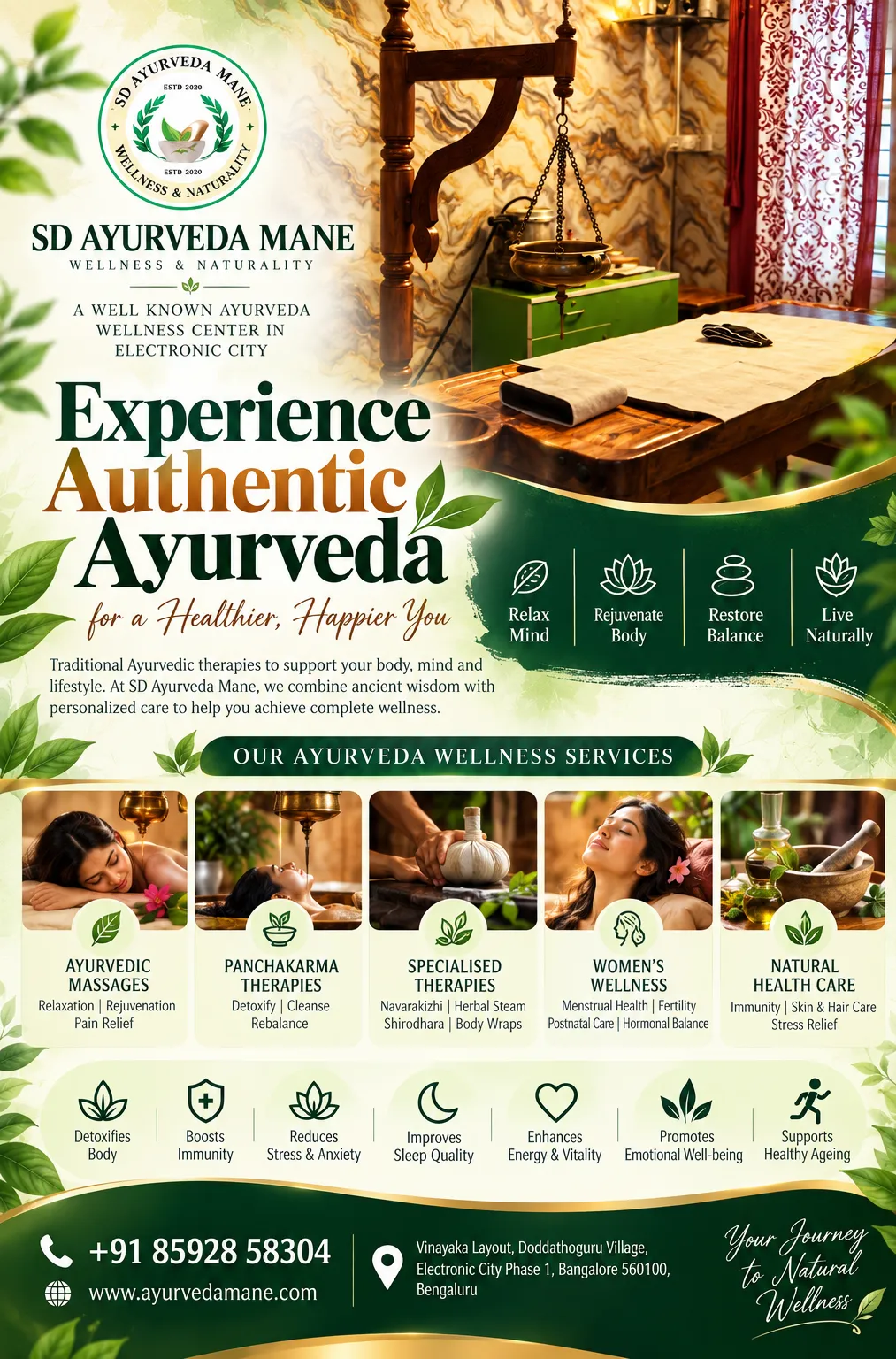 SD Ayurveda Mane β Ayurveda Wellness Centre in Electronic City, Bangalore