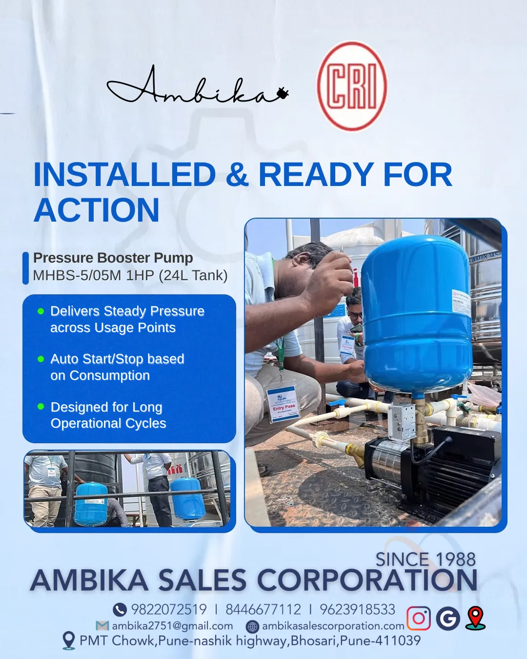Power Up Your Shower Experience with CRI, Kirloskar Booster Pump