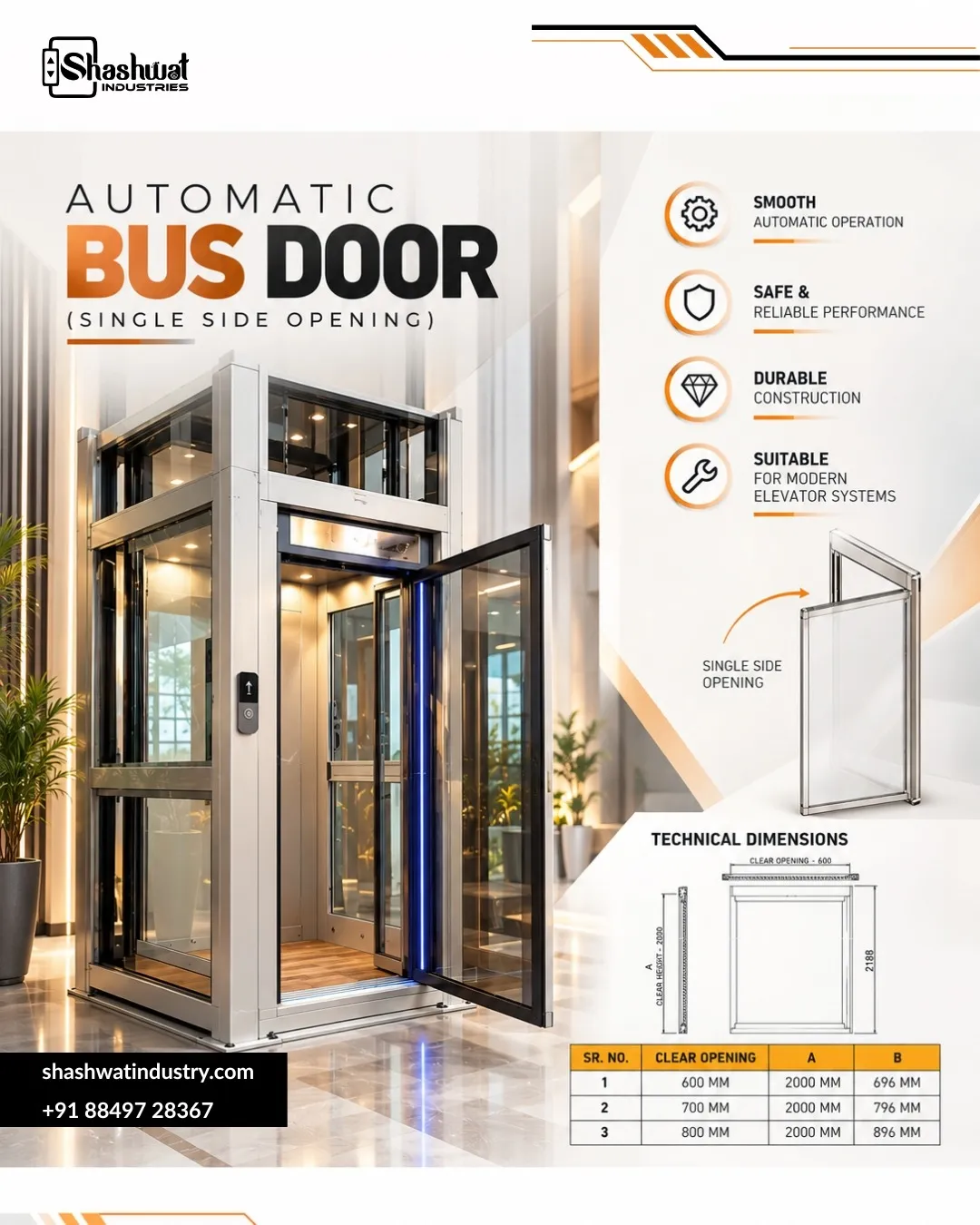 Automatic Bus Door | Smooth access. Smart movement.
Designed with single-side opening, automatic ope...