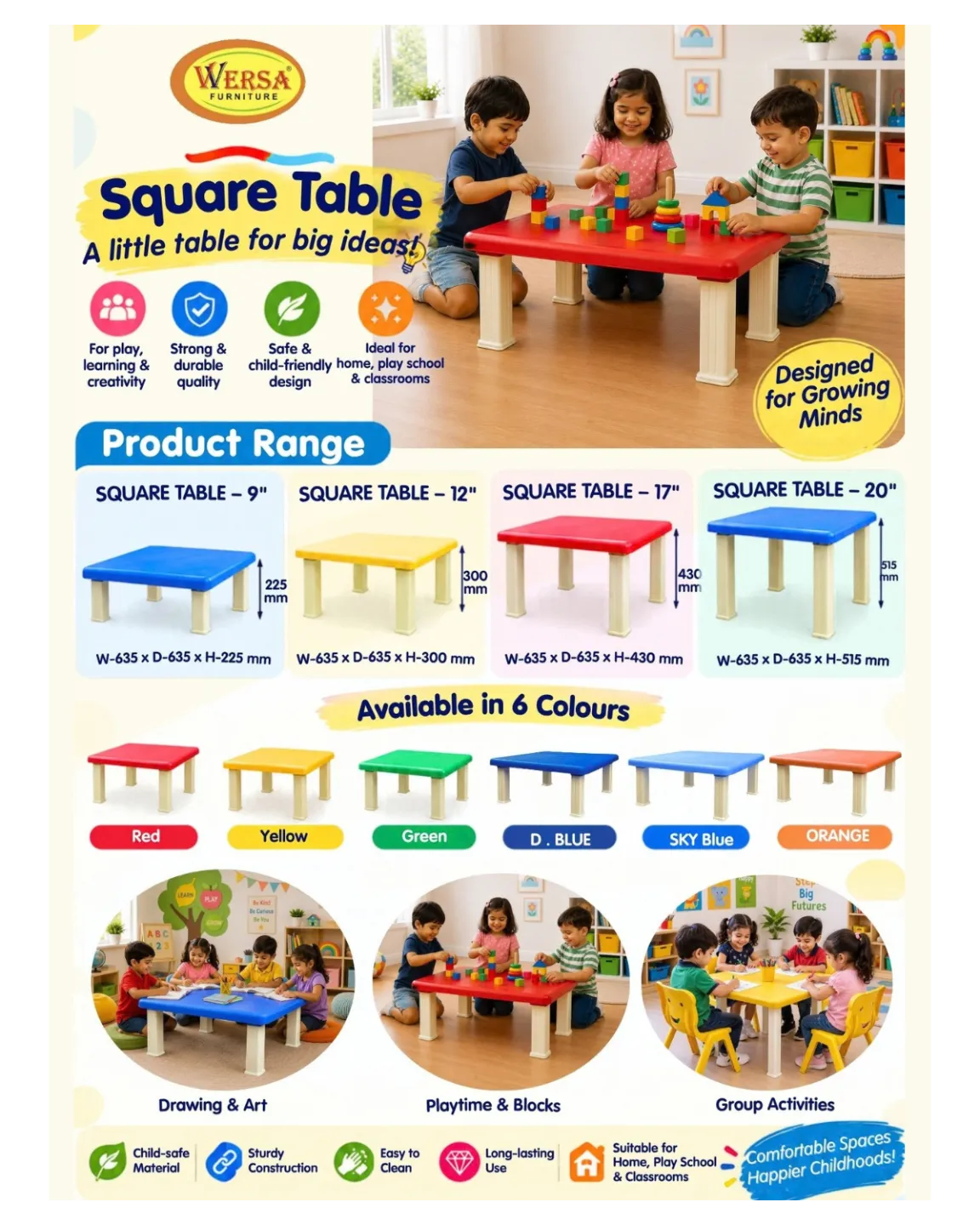 Small Table, Big Ideas! 💡
Meet the WERSA Square Table — perfect for kids to learn, play, draw and ...