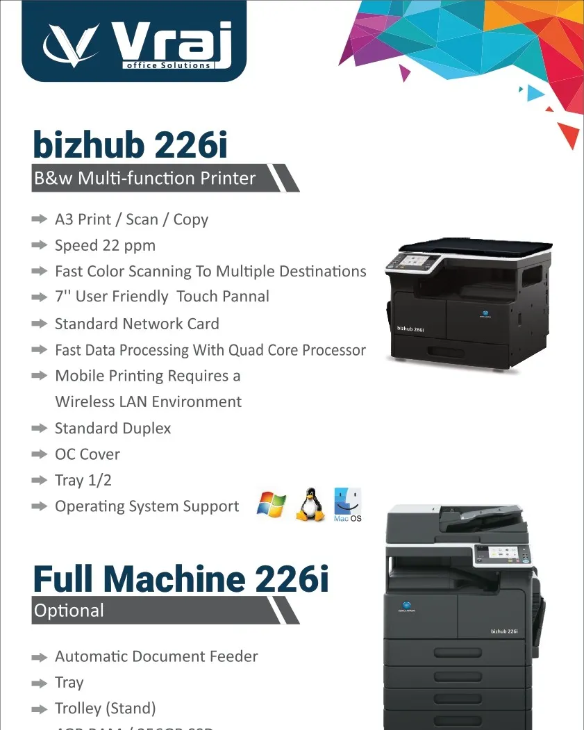 Konica Minolta production printer dealer in Porbandar