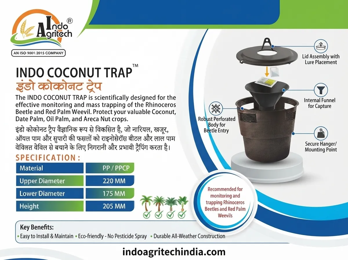 INDO COCONUT TRAP™ – Effective Monitoring for Rhinoceros Beetle & Red Palm Weevil