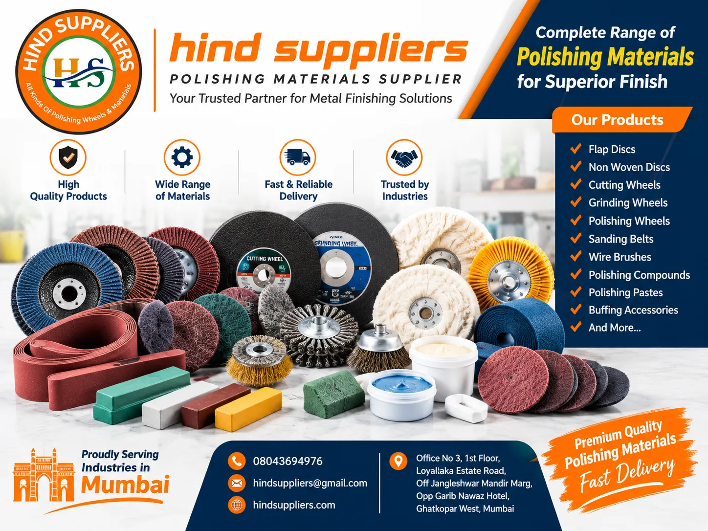 high-quality polishing materials for metal finishing and surface treatment